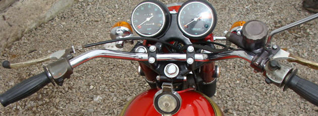 Honda 750 handlebars red